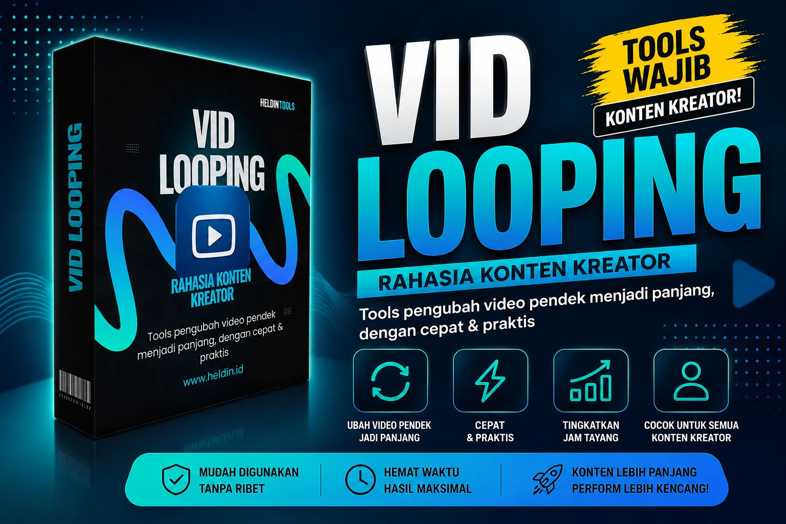 Vid Looping (1 Bulan)  - Tools Pengubah Video Pendek Menjadi Panjang
